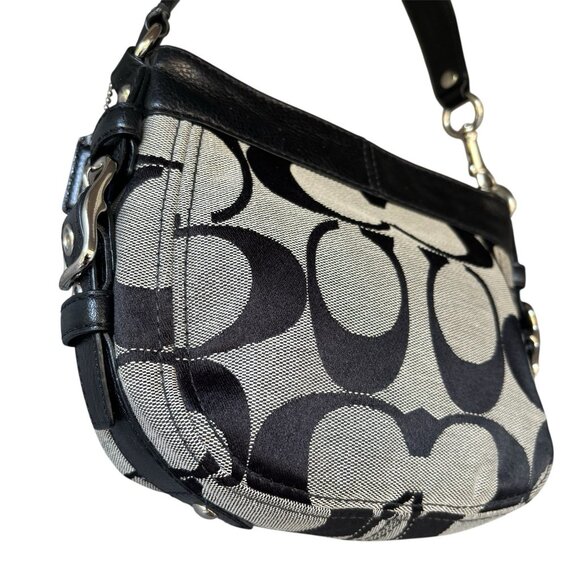 Authentic Coach Zoe Mini Baguette with Leather Trim, Silver Hardware 41856 - Picture 7 of 14